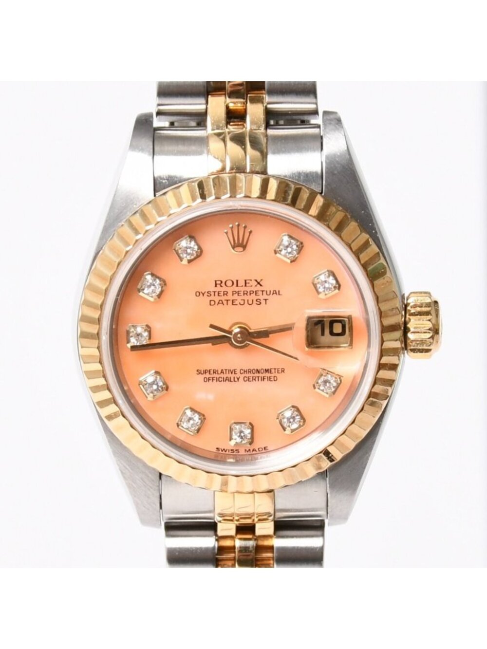 Rolex Oyster Perpetual Datejust Watch SS Pink Pearl Dial